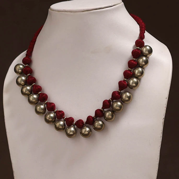 Tribal Odisha Dokra Threadwork Handmade Choker Necklace 58 - Image 2