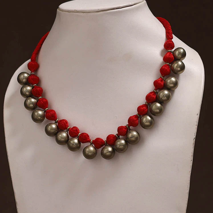 Tribal Odisha Dokra Threadwork Handmade Choker Necklace 60 - Image 2