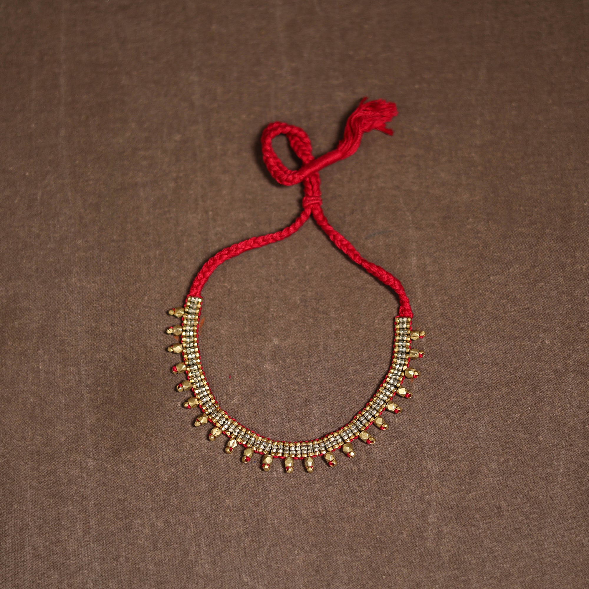 Tribal Odisha Dokra Threadwork Handmade Choker Necklace 61 - Image 3