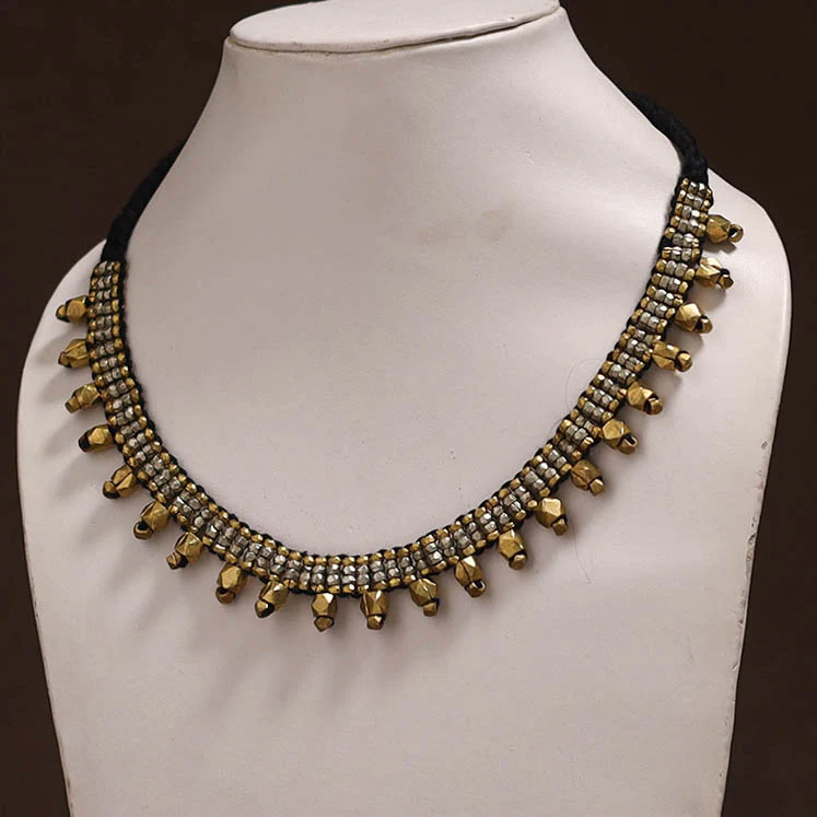 Tribal Odisha Dokra Threadwork Handmade Choker Necklace 63 - Image 2