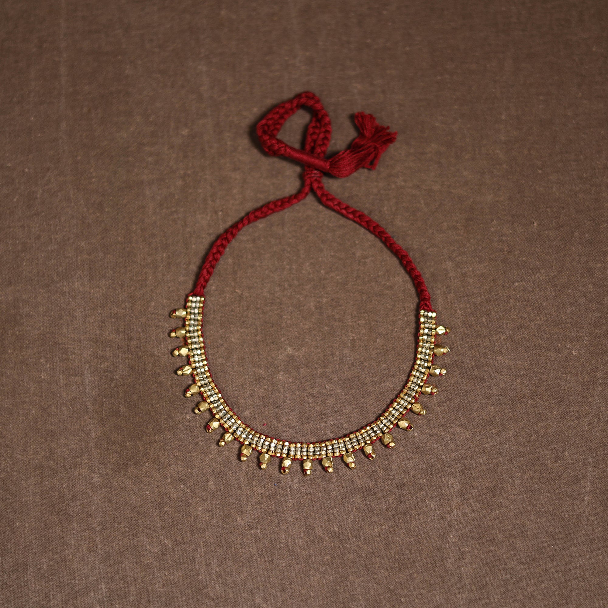 Tribal Odisha Dokra Threadwork Handmade Choker Necklace 64 - Image 3