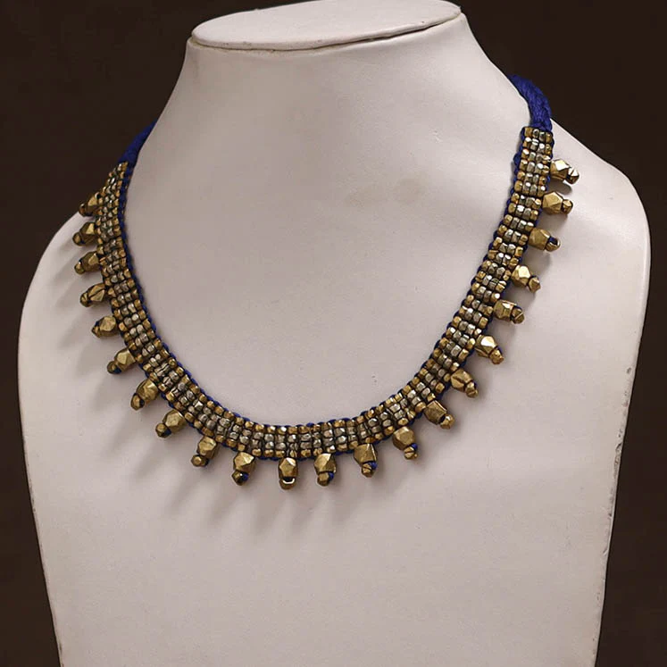 Tribal Odisha Dokra Threadwork Handmade Choker Necklace 65 - Image 2