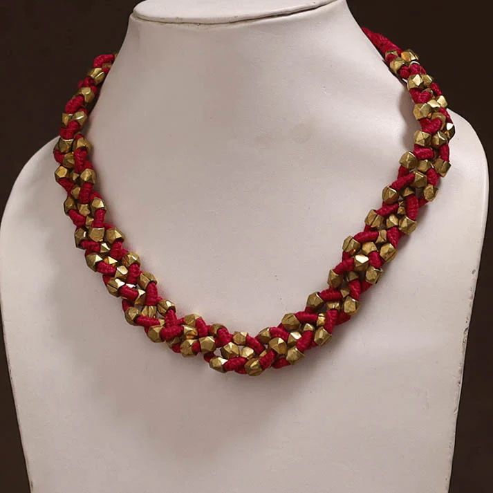 Tribal Odisha Dokra Threadwork Handmade Choker Necklace 72 - Image 2