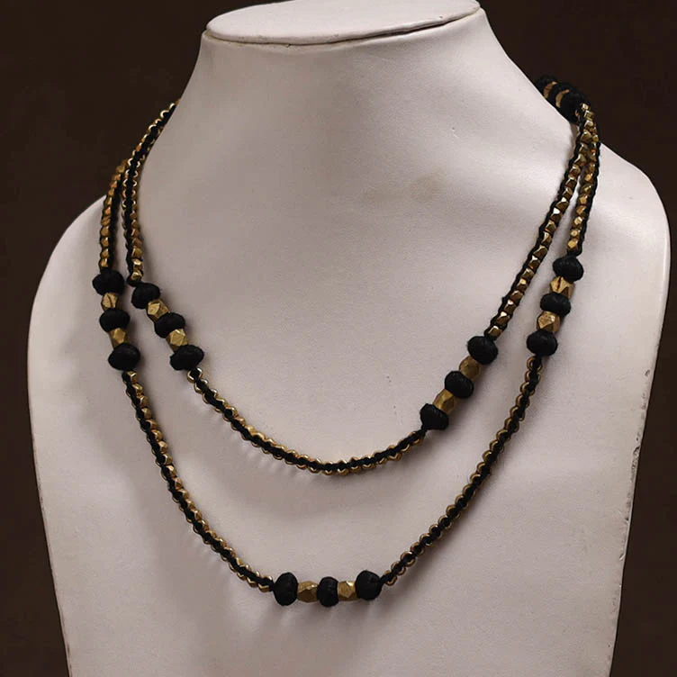 Tribal Odisha Dokra Threadwork Handmade Long Necklace 07 - Image 2