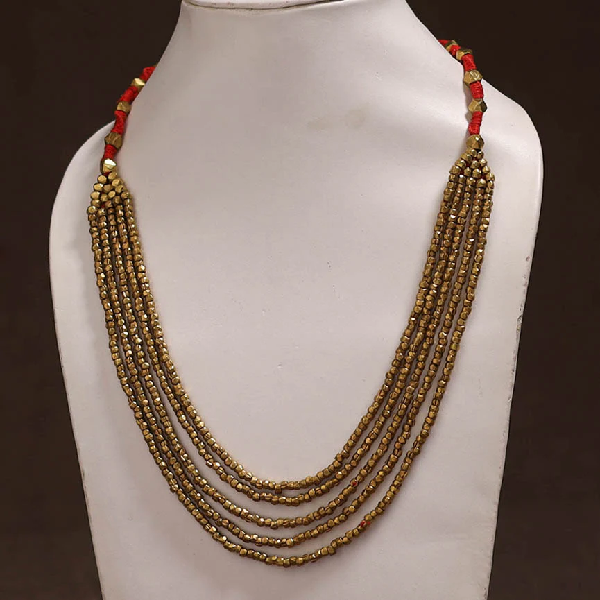 Tribal Odisha Dokra Threadwork Handmade Necklace 52 - Image 2