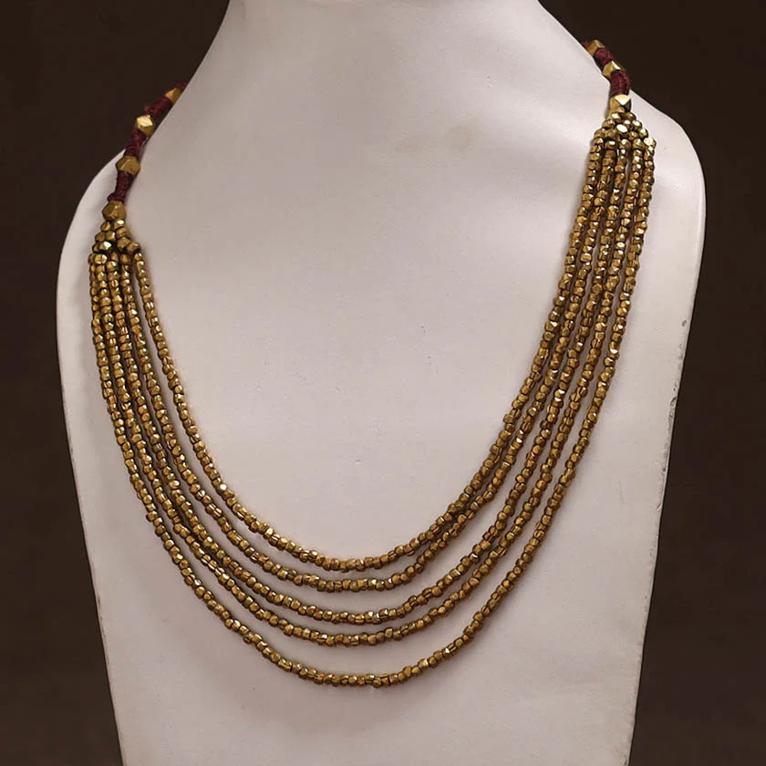 Tribal Odisha Dokra Threadwork Handmade Necklace 55 - Image 2