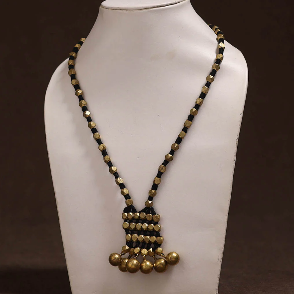 Tribal Odisha Dokra Threadwork Handmade Necklace 68 - Image 2