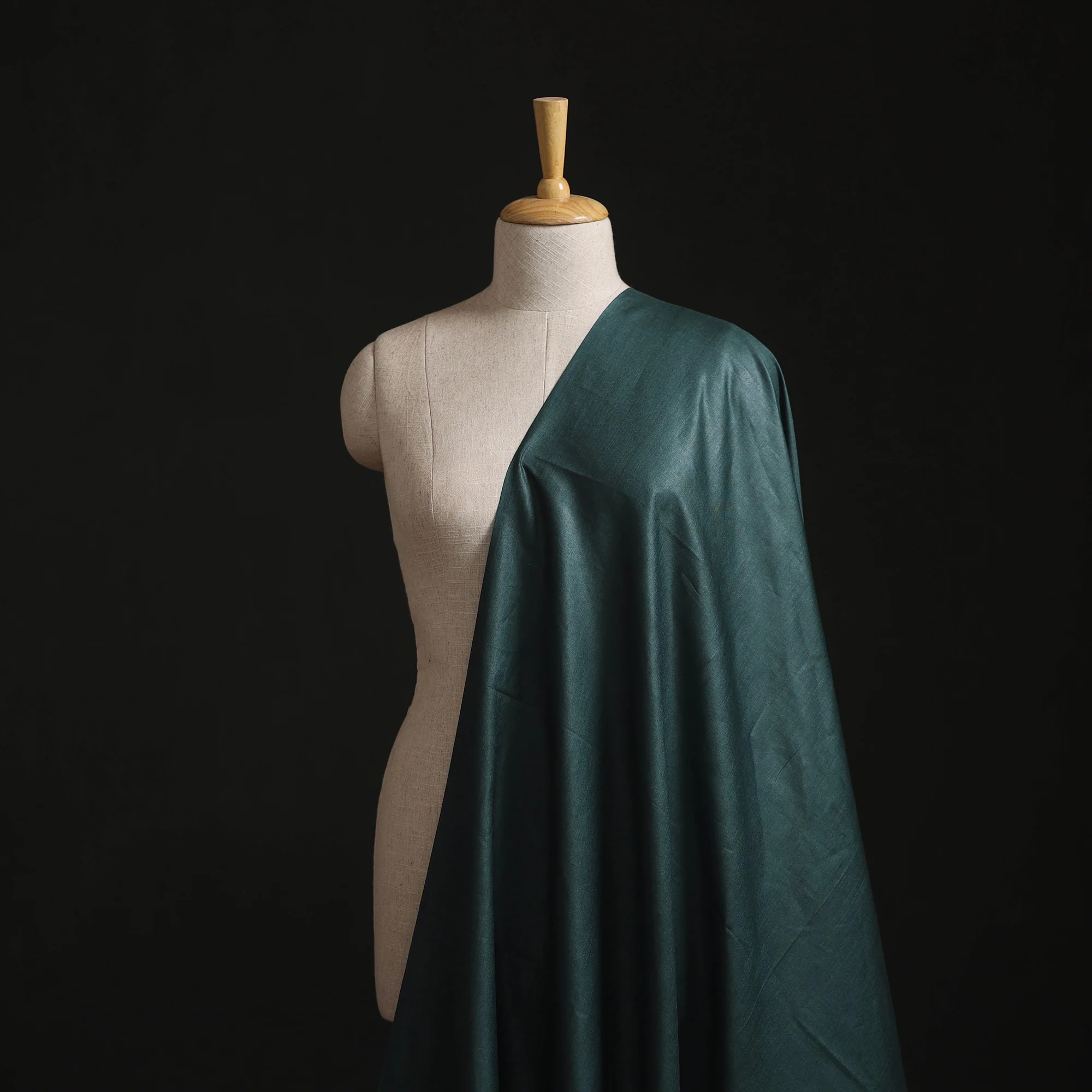 Vidarbha Tussar Silk Handwoven Plain Fabric 02 - Image 2