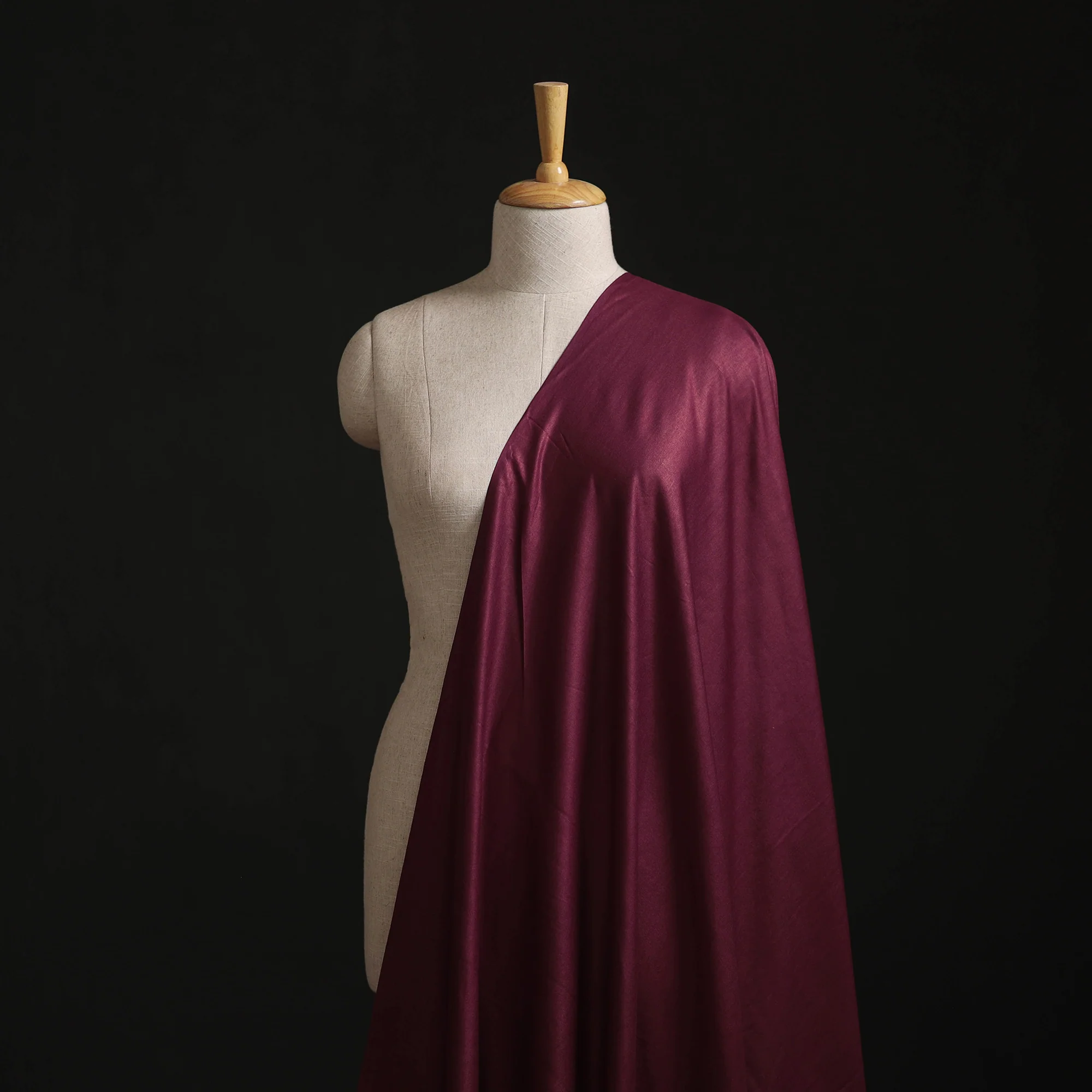 Vidarbha Tussar Silk Handwoven Plain Fabric 10 - Image 2
