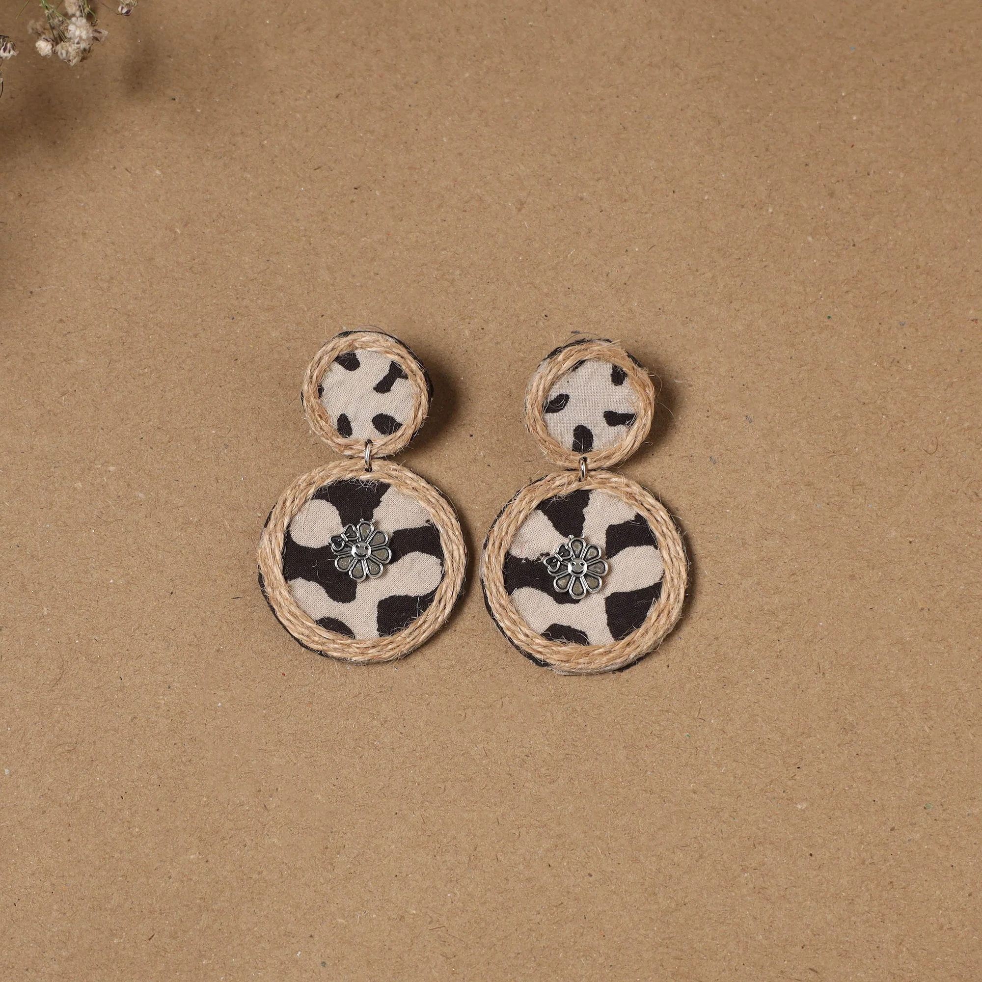 Black - Zara Jute Fabart Handmade Earrings