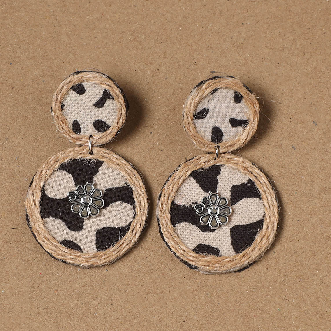 Black - Zara Jute Fabart Handmade Earrings - Image 2