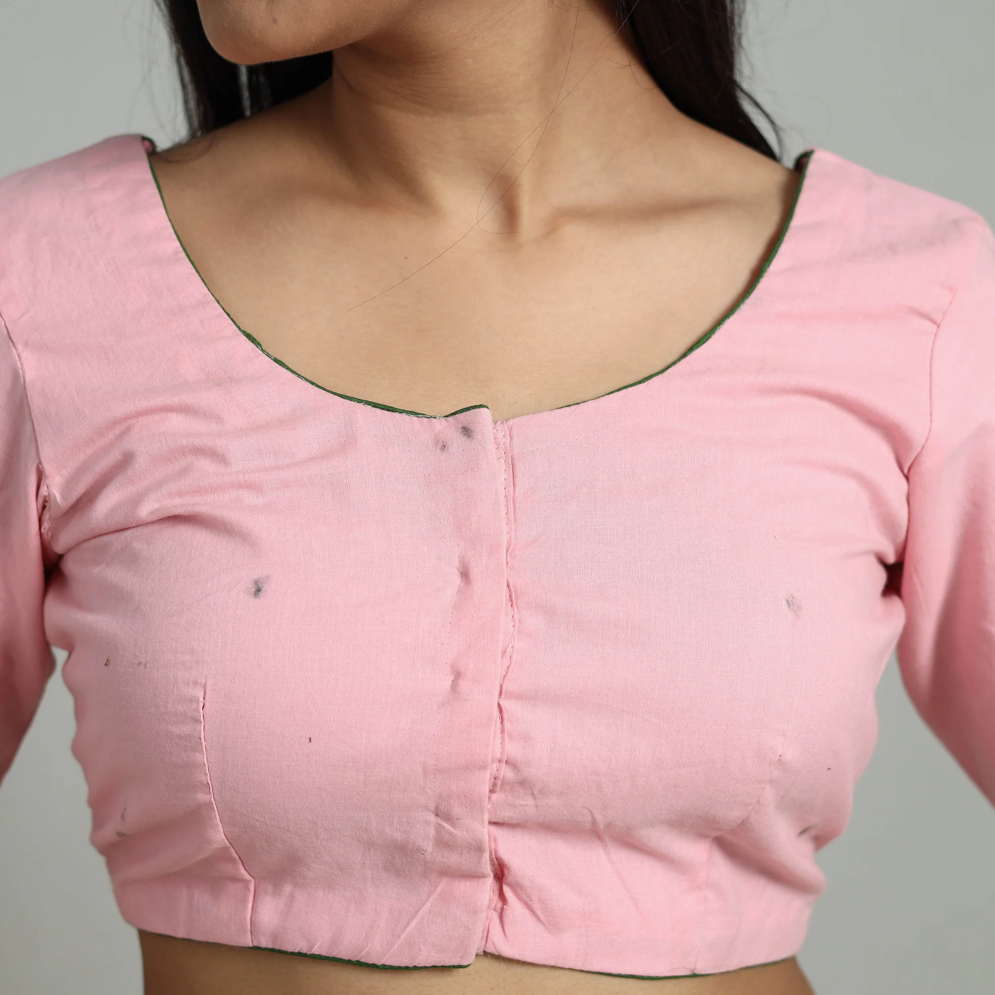 Pink - Hand Embroidery Cotton Blouse 04 - Image 5