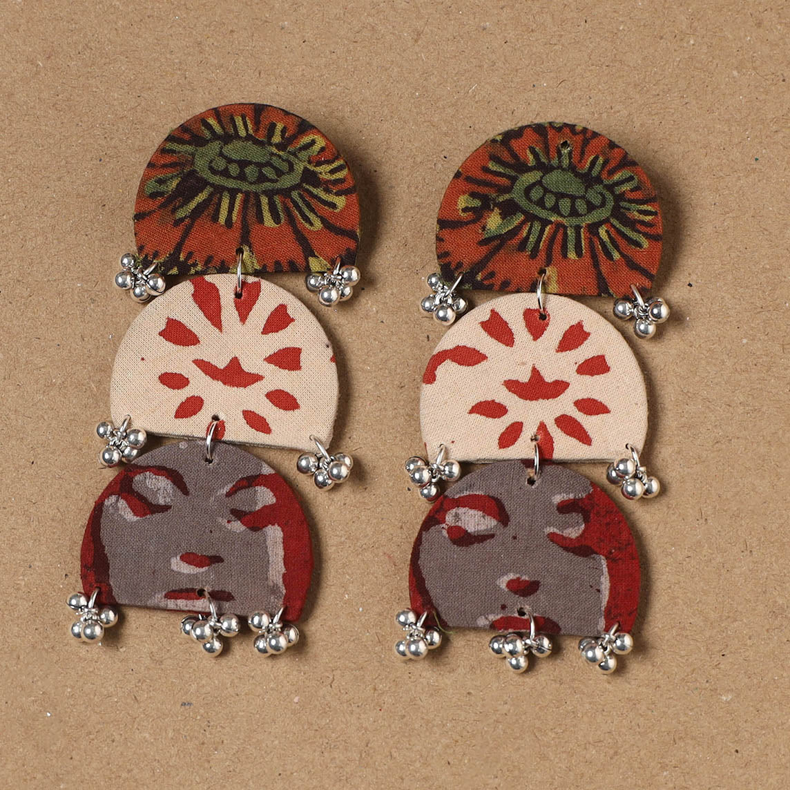 Multicolor - Zoya Ghungroo Work Fabart Handmade Earrings - Image 2